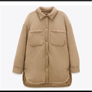 ZARA Khaki Tan Puff Overshirt / Jacket